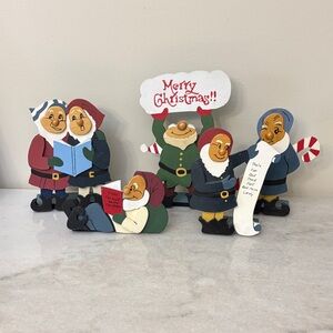 Festive Wooden Christmas Figurines Set